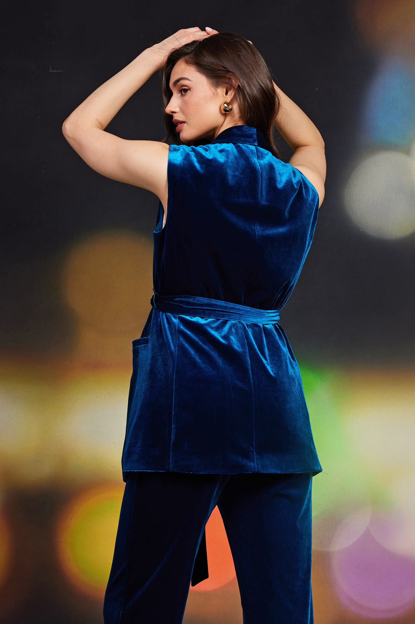 Women's Velvet Vest with matching pants set