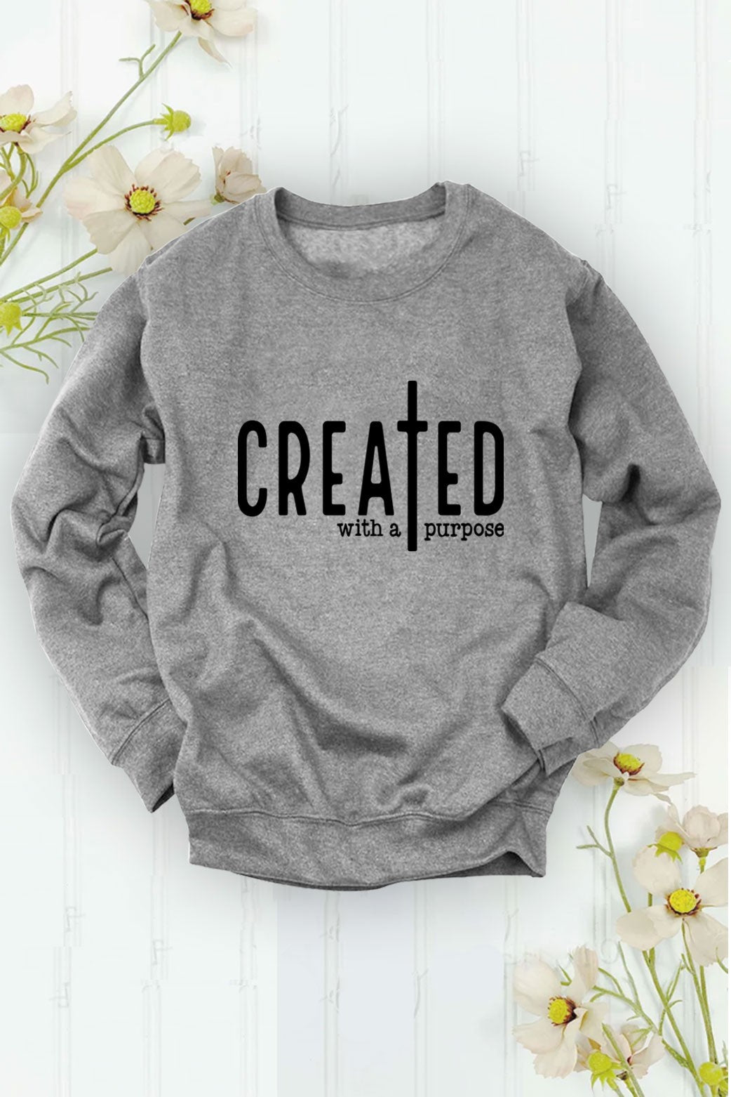 Created with a purpose sweatshirt (grey)