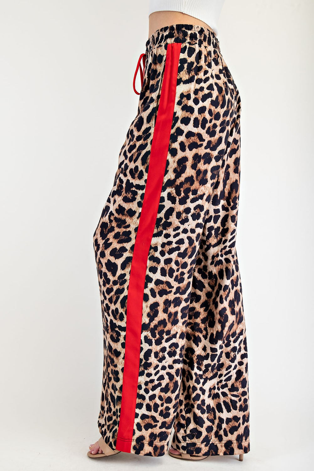 Women's Leopard printed stripe pants