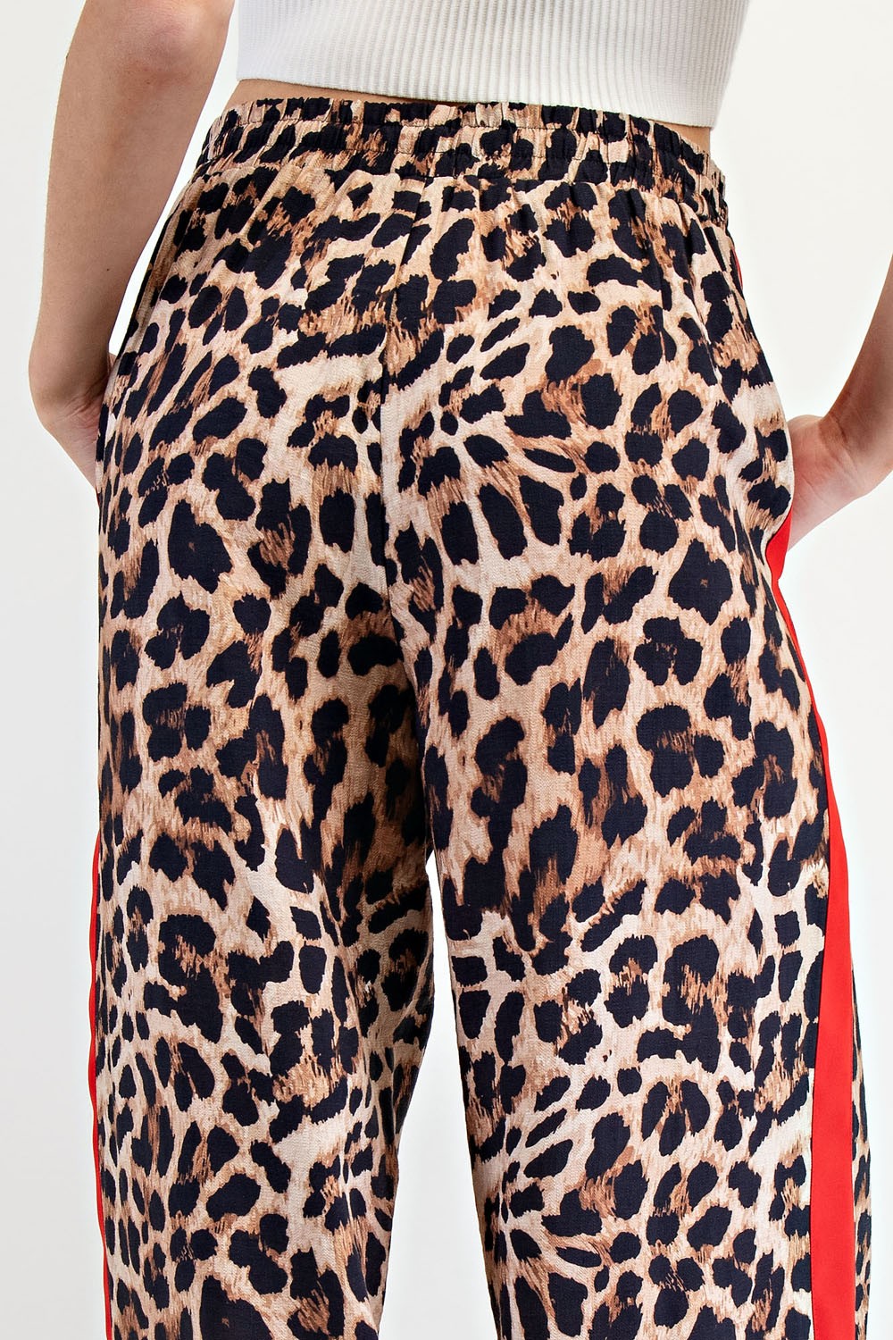 Women's Leopard printed stripe pants