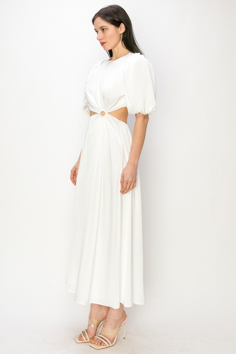 Women's white cutout maxi dress