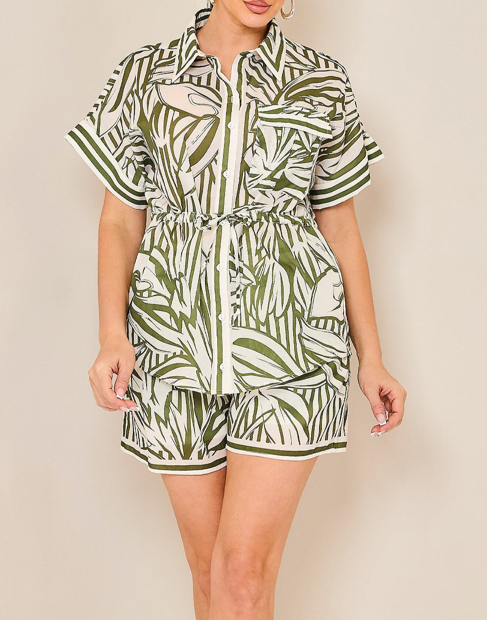 Olive Green 2pc short set