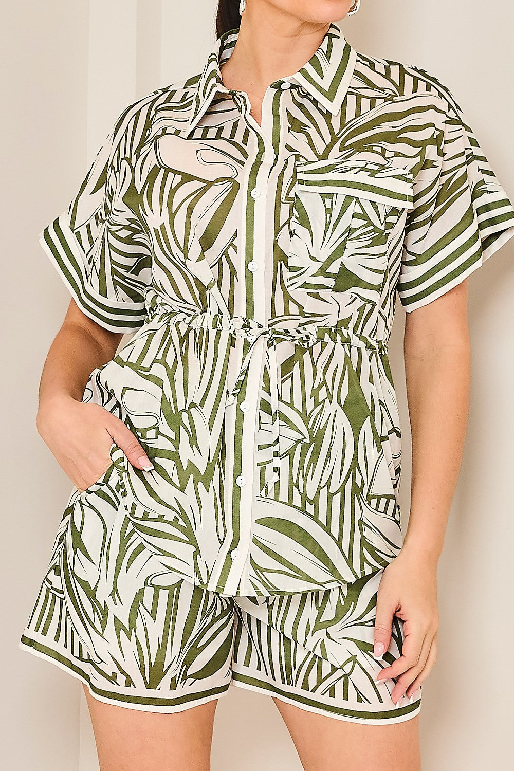 Olive Green 2pc short set