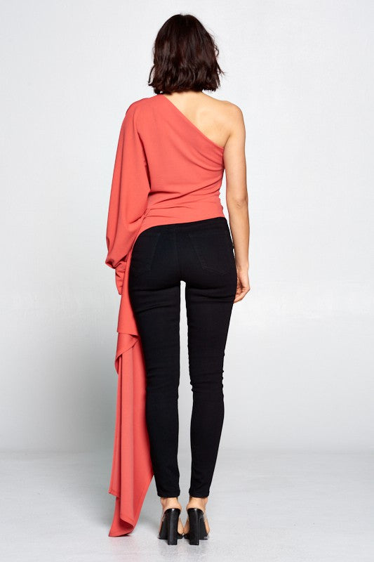 Women's One shoulder drape top