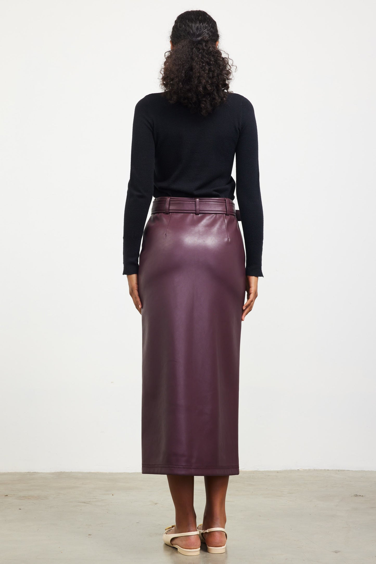 Women's Faux Leather Skirt