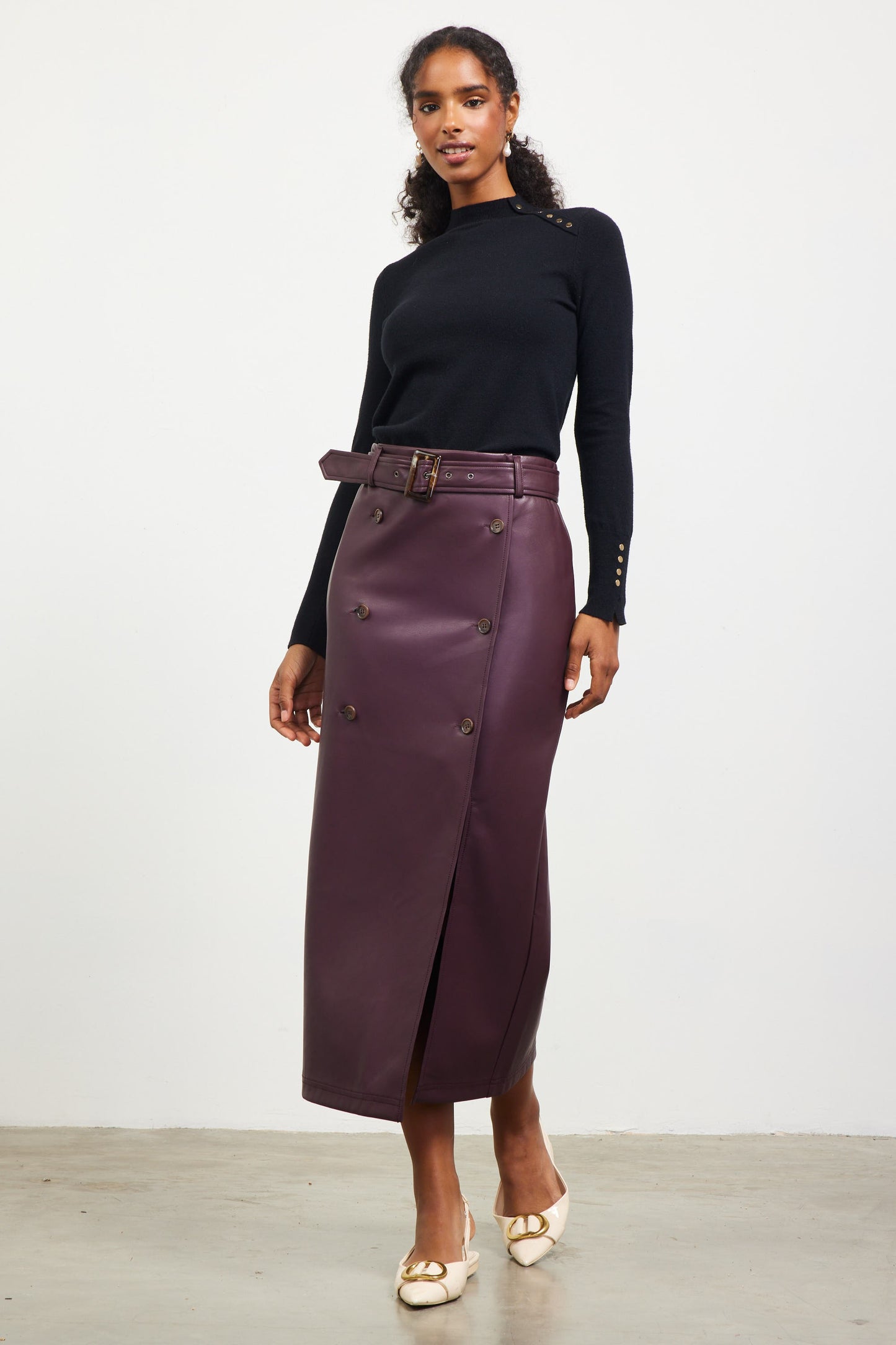 Women's Faux Leather Skirt