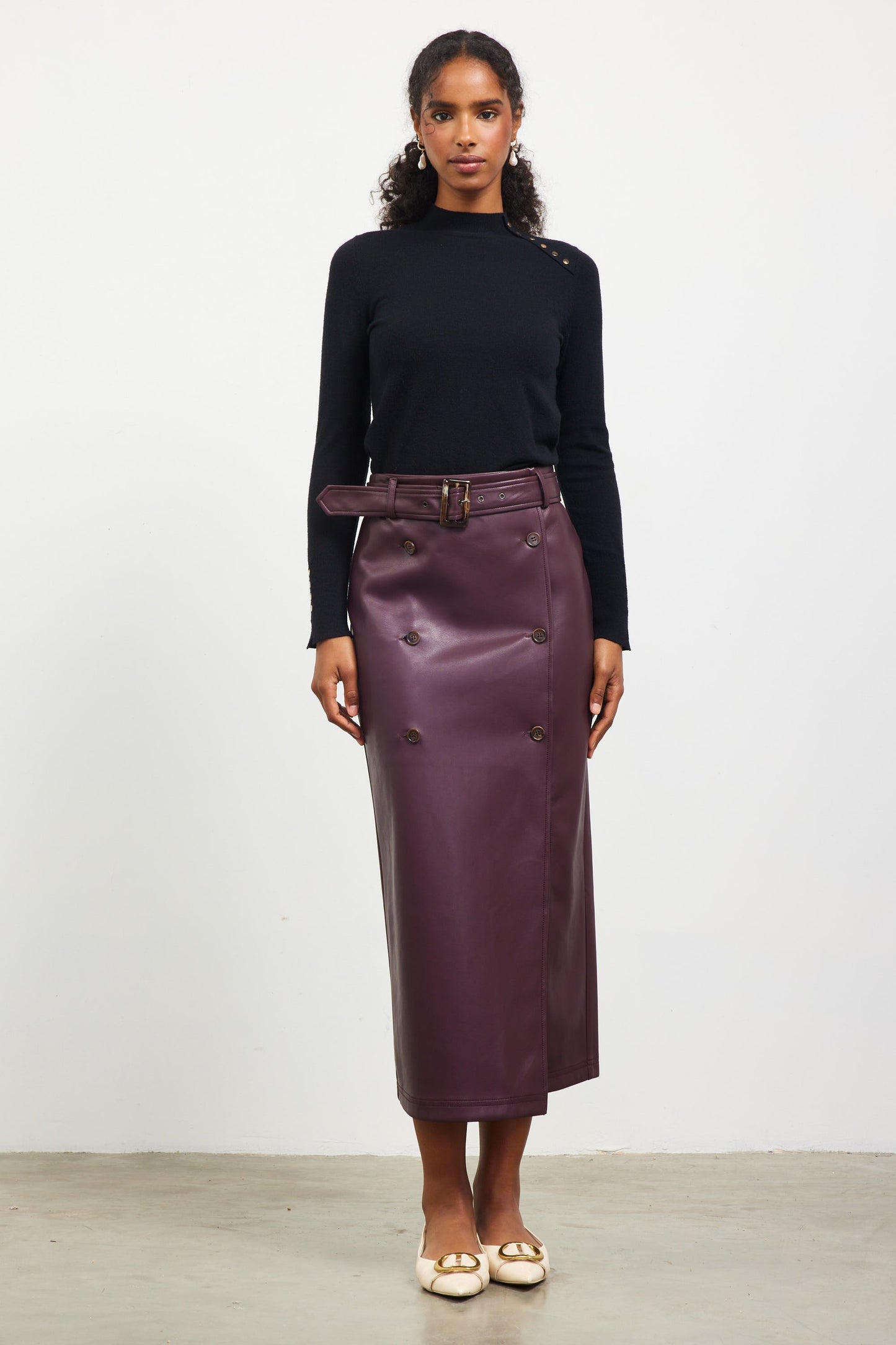 Women's Faux Leather Skirt