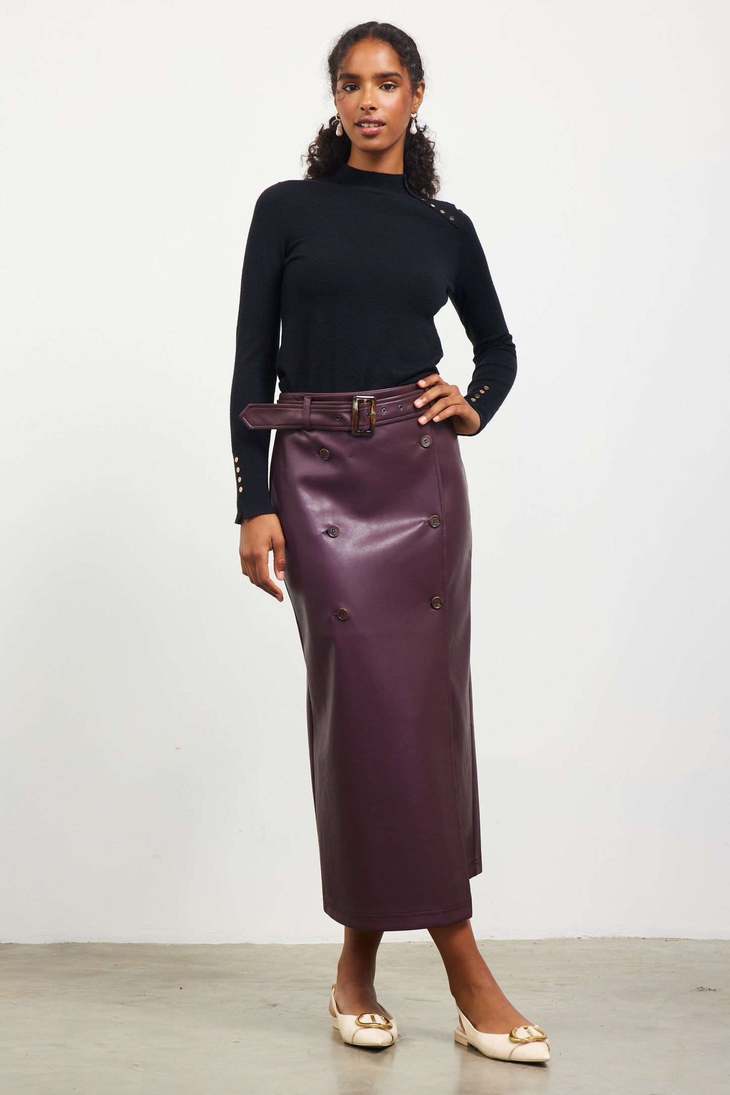 Women's Faux Leather Skirt