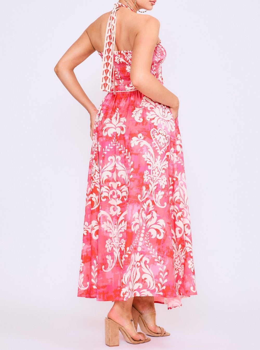 Red Skirt Set with matching bandeau top