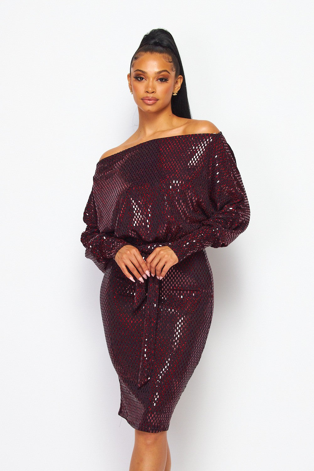 Women's red sequin dress