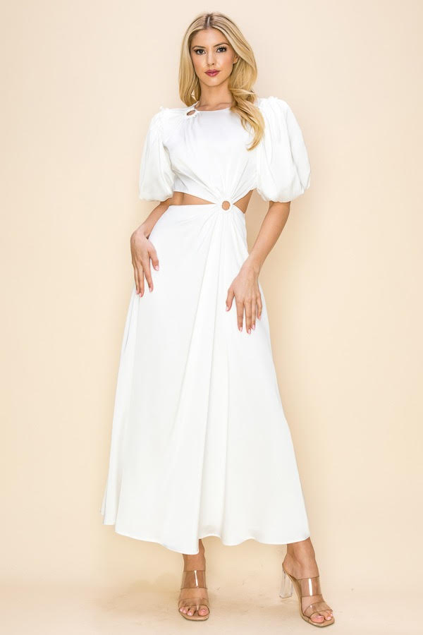 Women's white cutout maxi dress