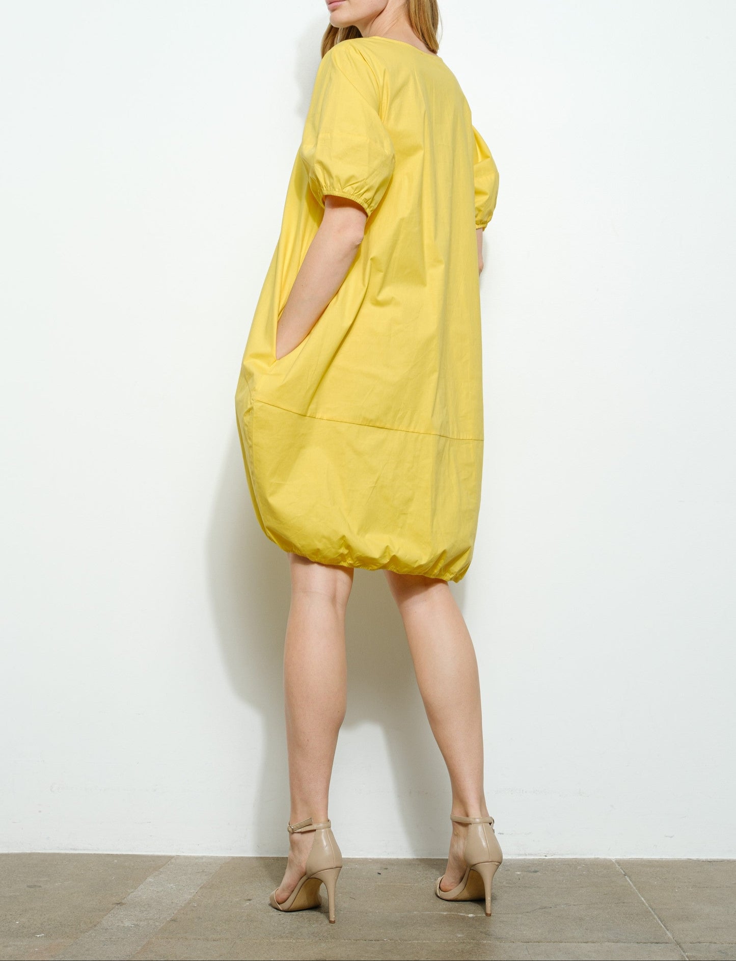 Yellow Bubble Hem Dress