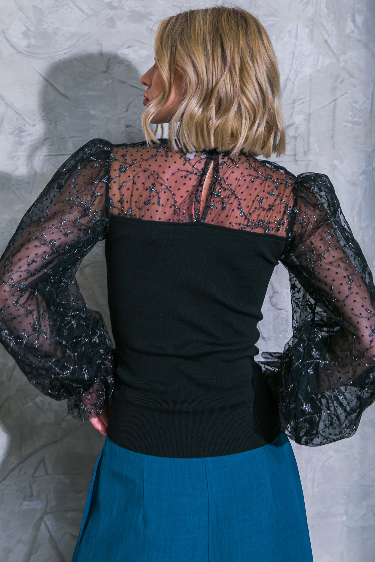 Women's Black Lace Top