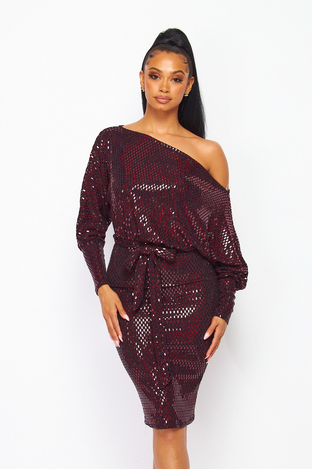 Women's red sequin dress