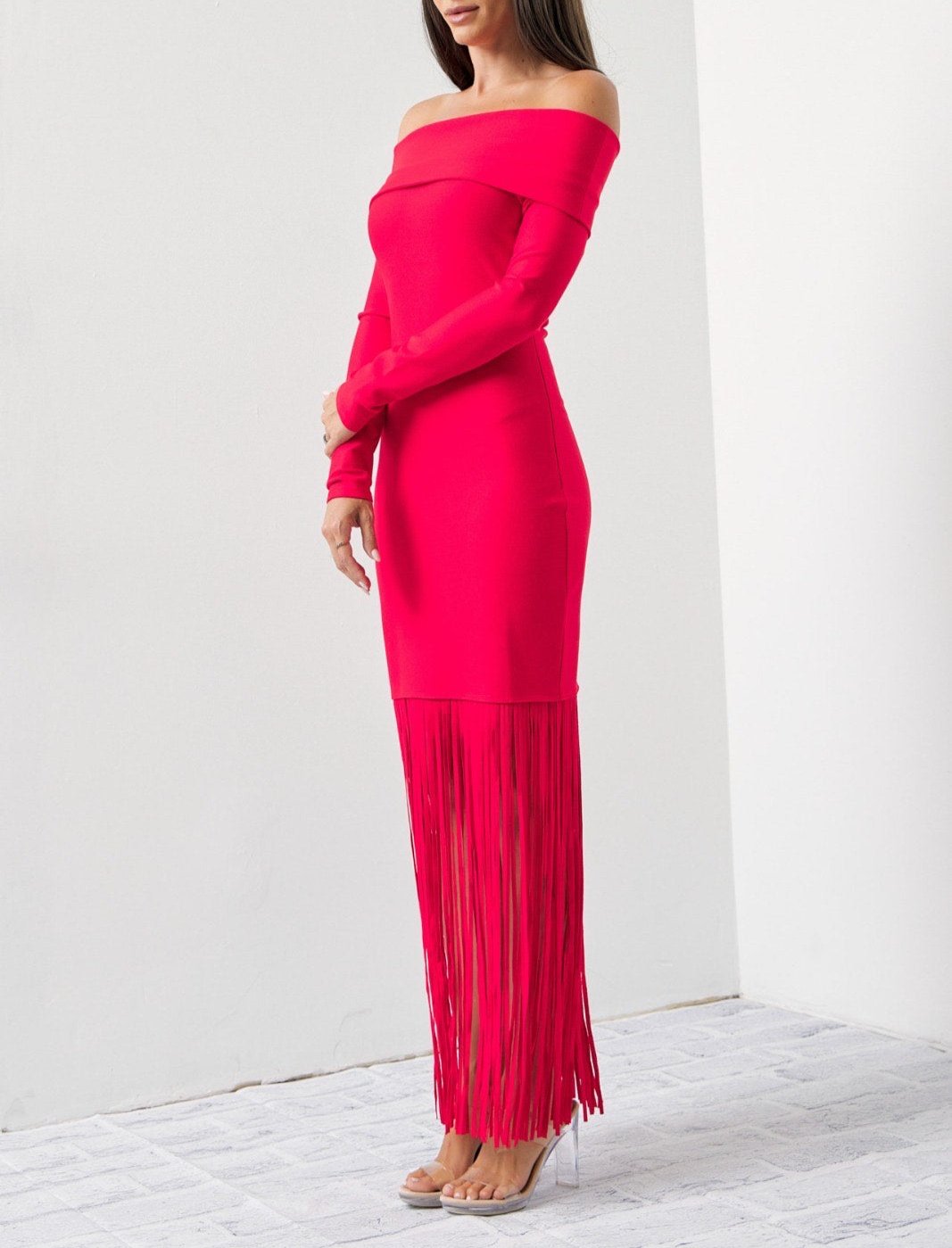 Women's Red Fringe Dress