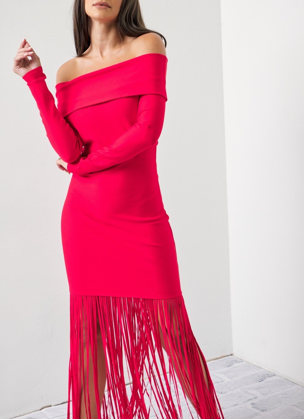 Women's Red Fringe Dress