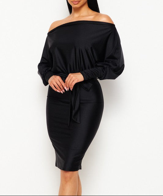 Women's Black off the shoulder dress