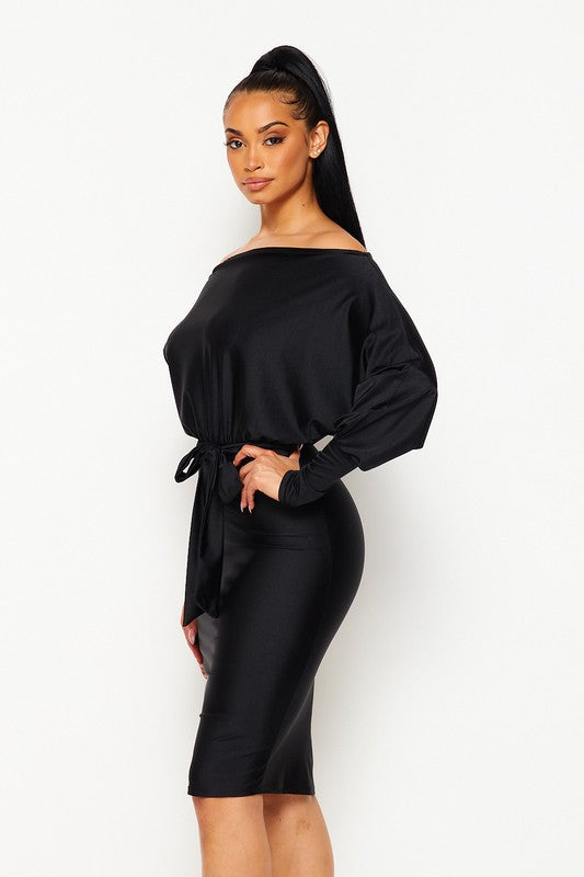 Women's Black off the shoulder dress