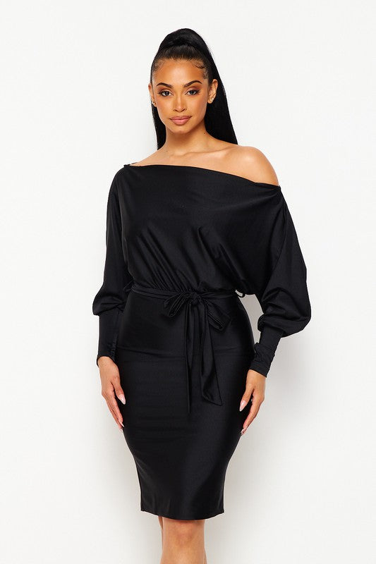 Women's Black off the shoulder dress