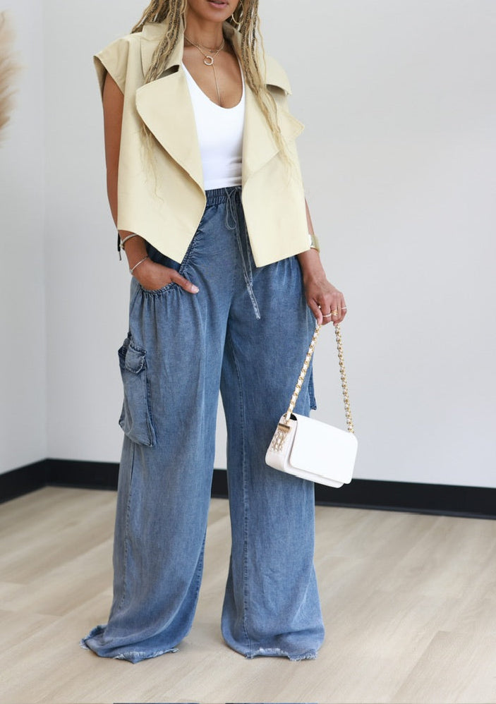 Sleeveless Khaki Vest