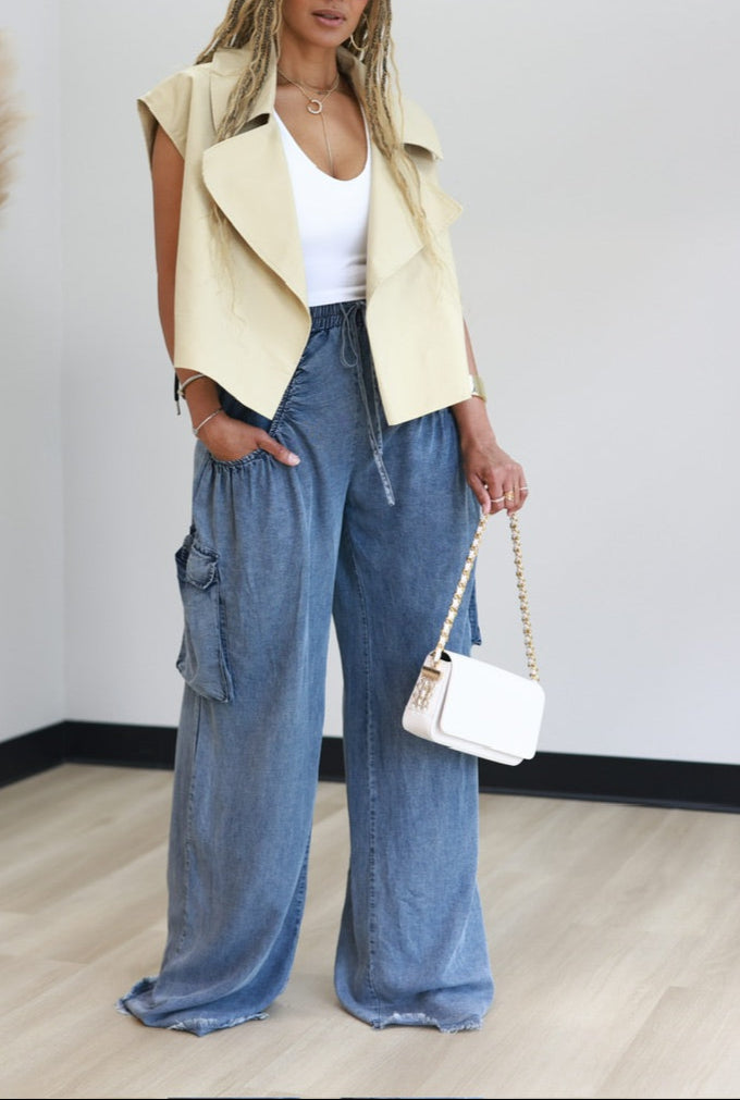 Sleeveless Khaki Vest