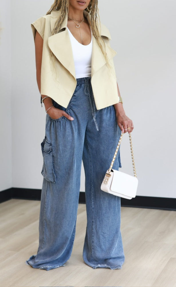 Sleeveless Khaki Vest