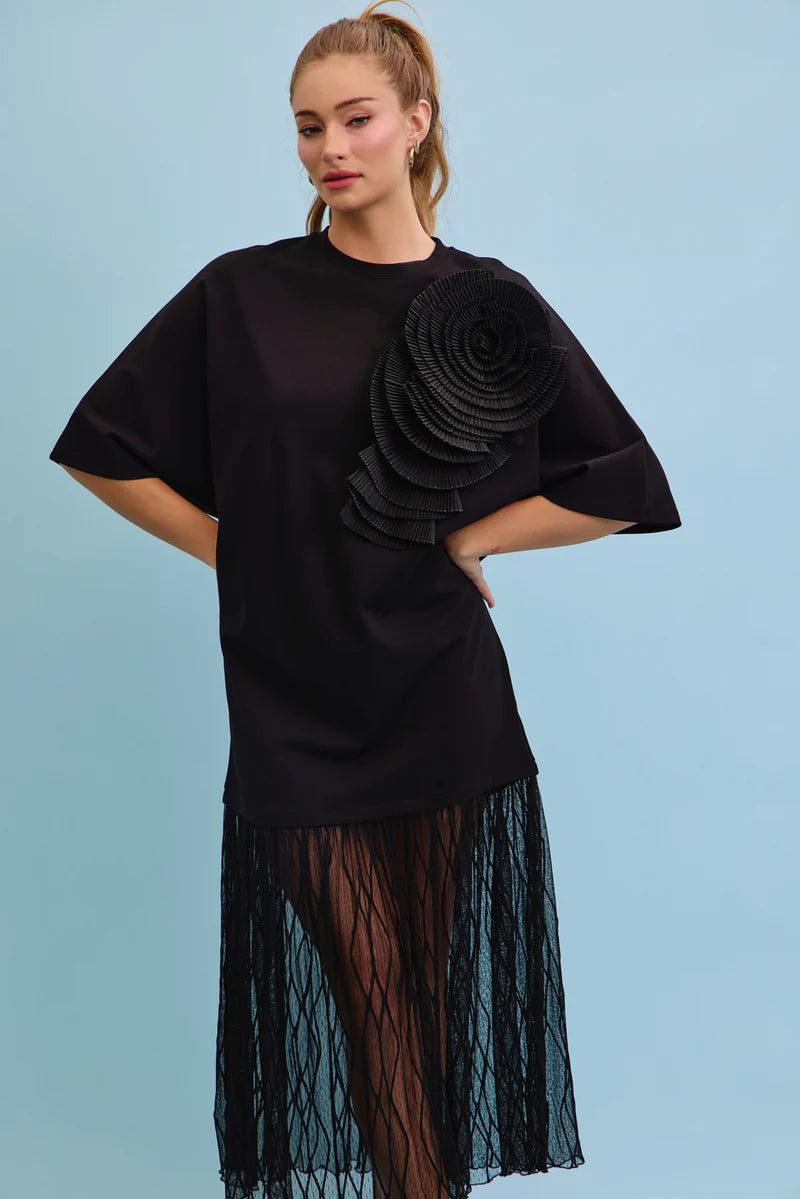 BLOSSOM BLOOM KNIT T-SHIRT DRESS