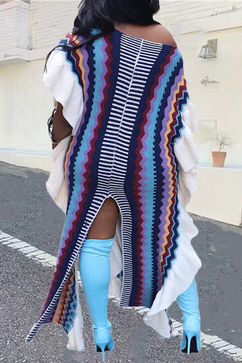 Women's Knit Ruffle Sweater Dress