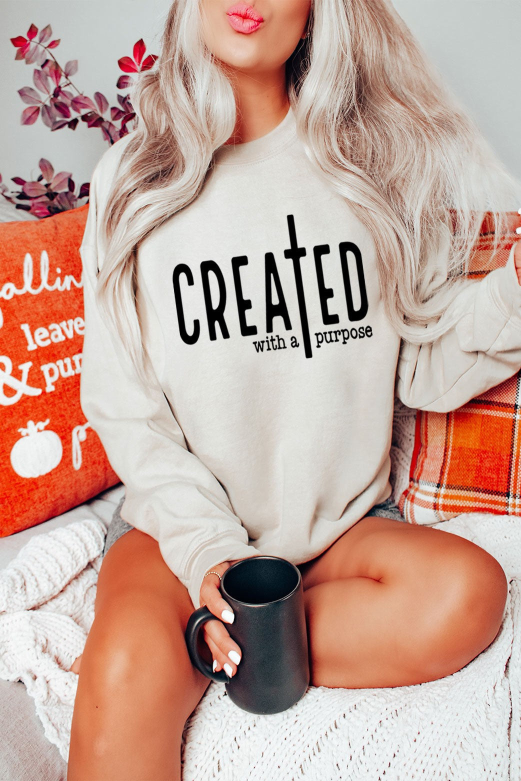 Created with a purpose sweatshirt (bone)