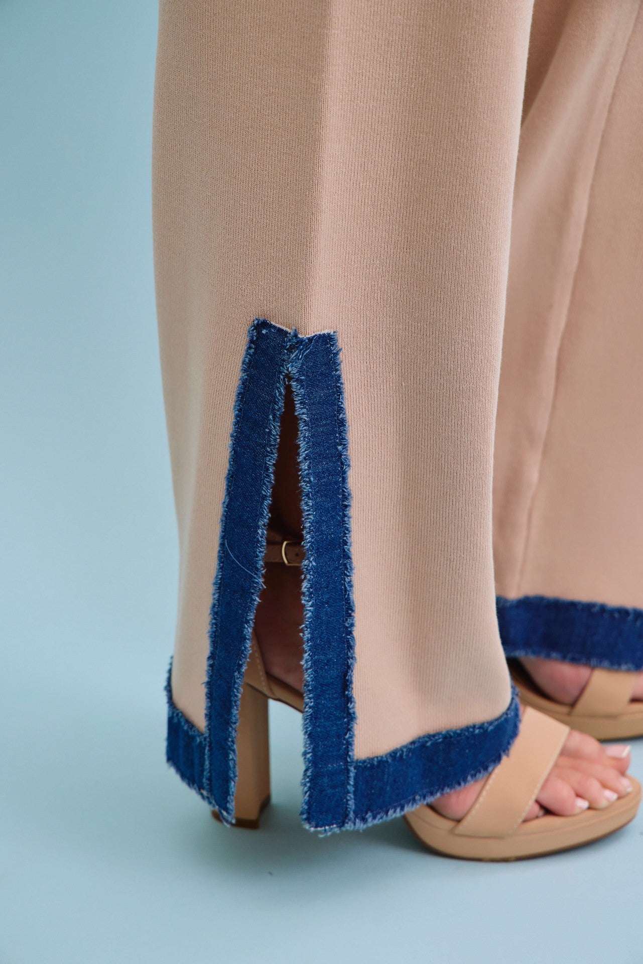 Denim Charm Striped Cardigan with Matching Pants Set