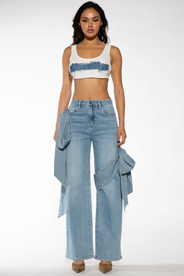 Denim Bow Jeans