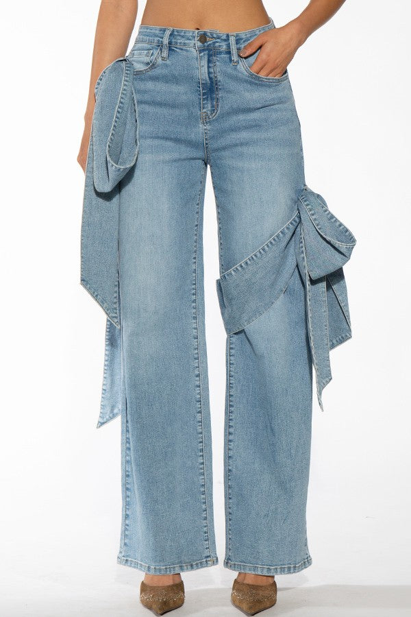 Denim Bow Jeans