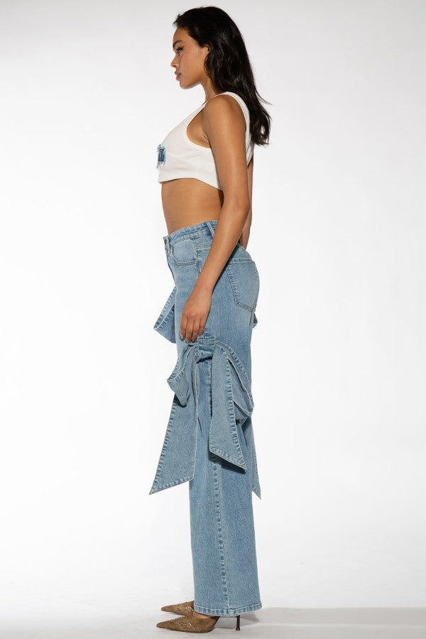 Denim Bow Jeans