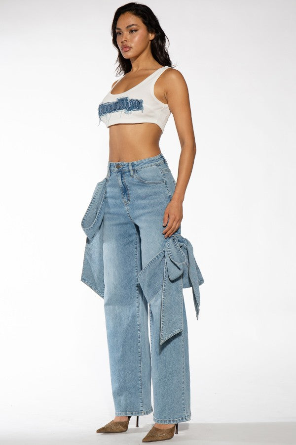 Denim Bow Jeans