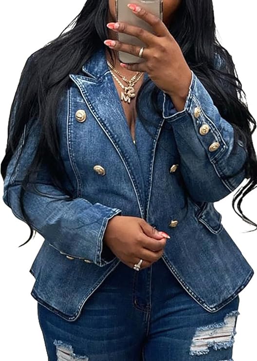 Denim jacket clearance with gold buttons