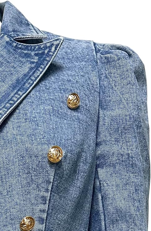 Women's Denim blazer with gold buttons