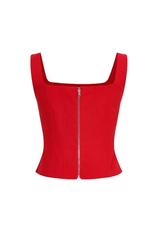 Embellished Corset Top Red