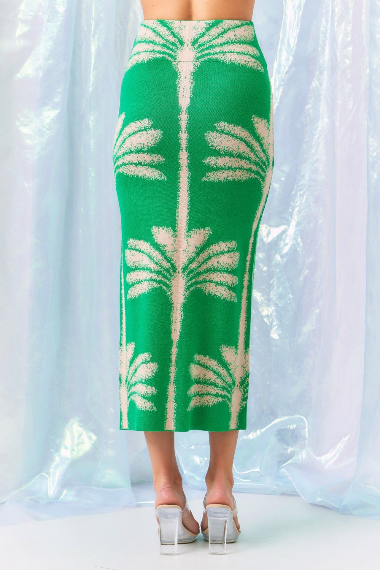 Green palms knit matching 2pc set