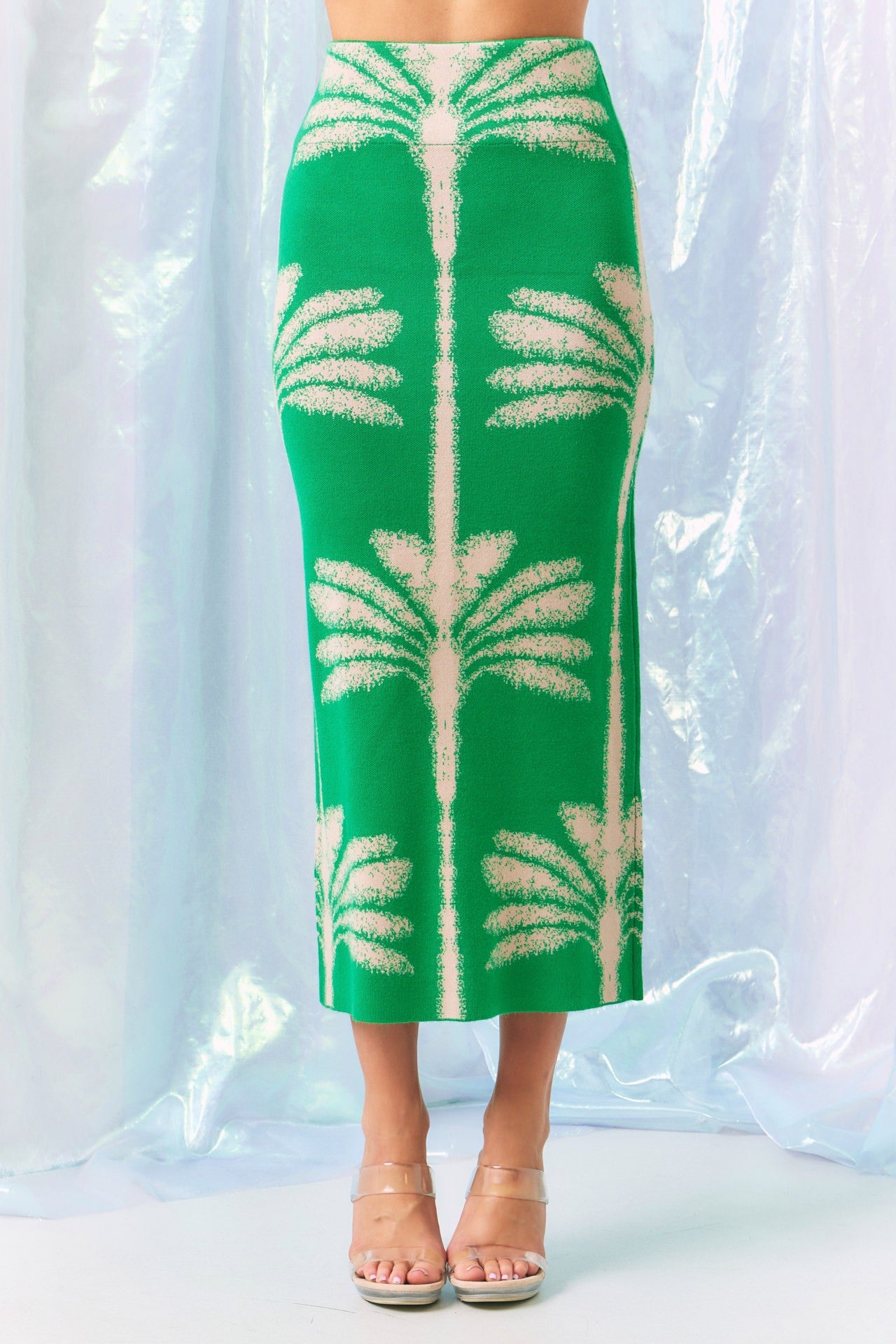 Green palms knit matching 2pc set