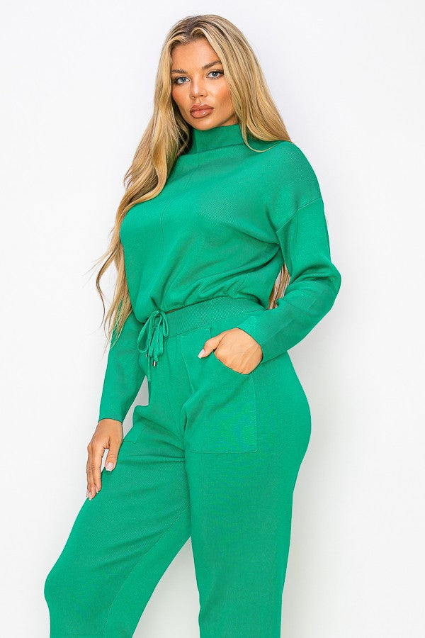 Knit Jogger 2pc set (green)