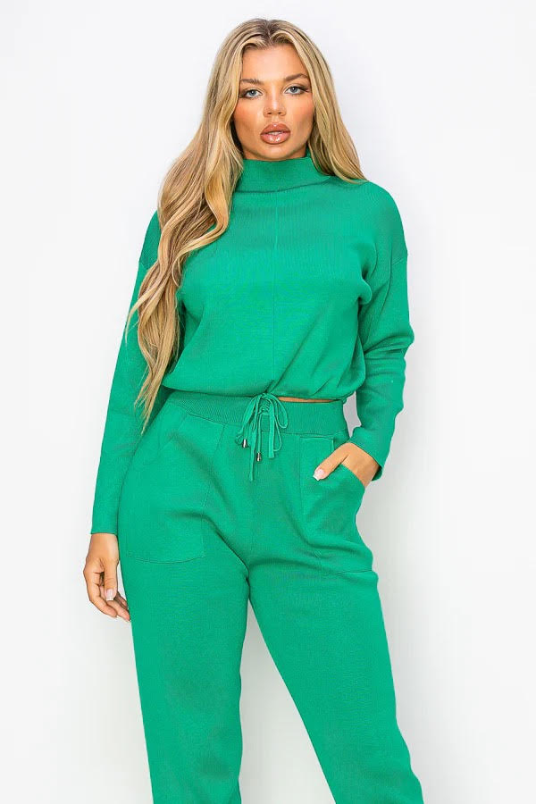 Knit Jogger 2pc set (green)