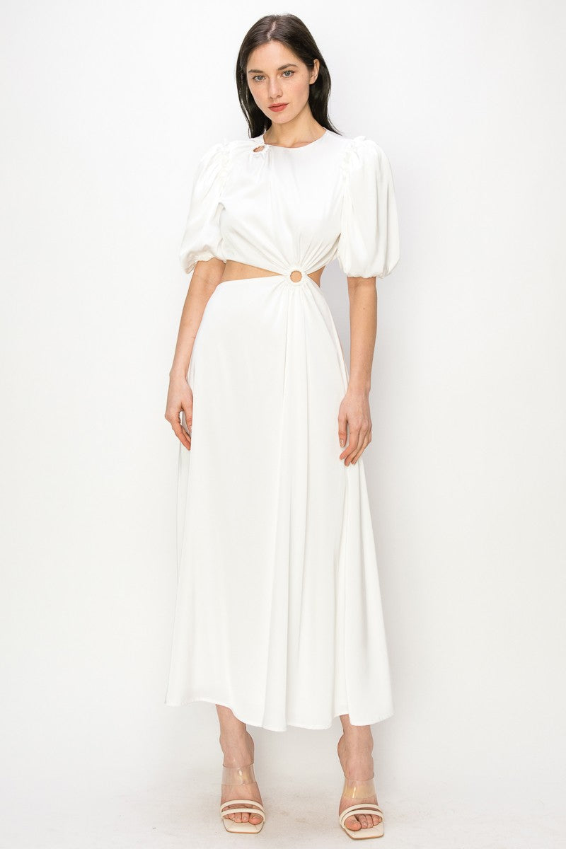 Women's white cutout maxi dress