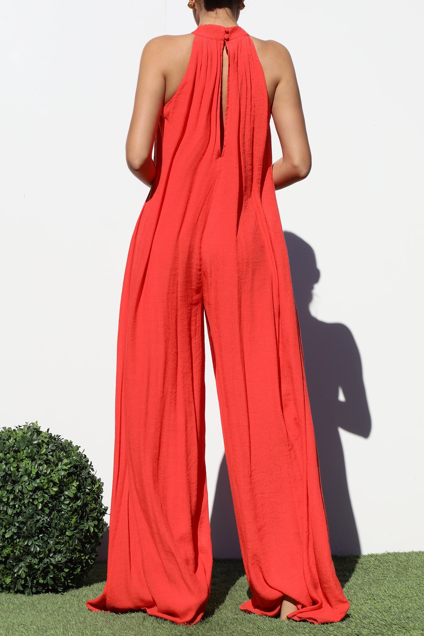 Women's Orange Sleeveless Jumpsuit