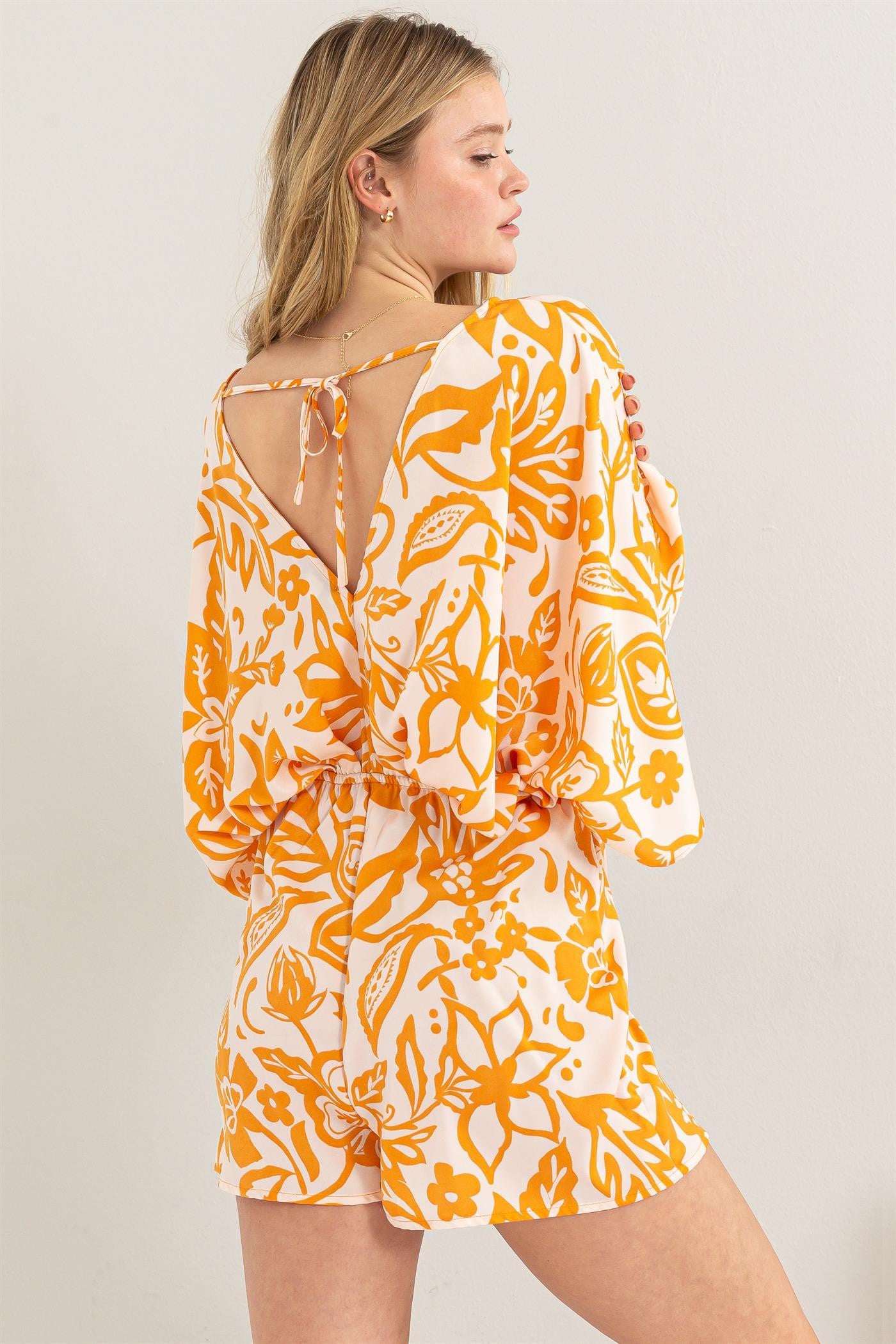 Women's Floral Print Kimono Romper