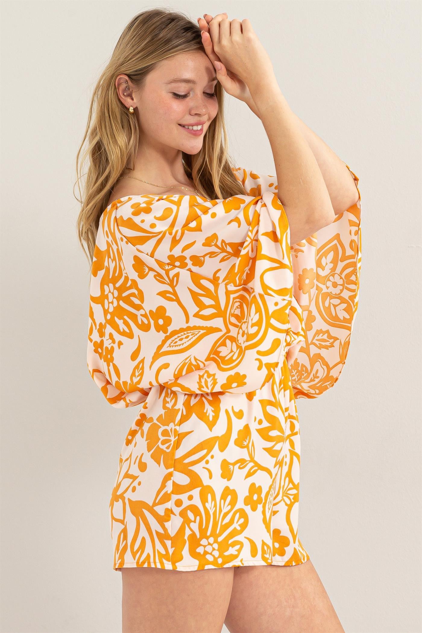 Women's Floral Print Kimono Romper