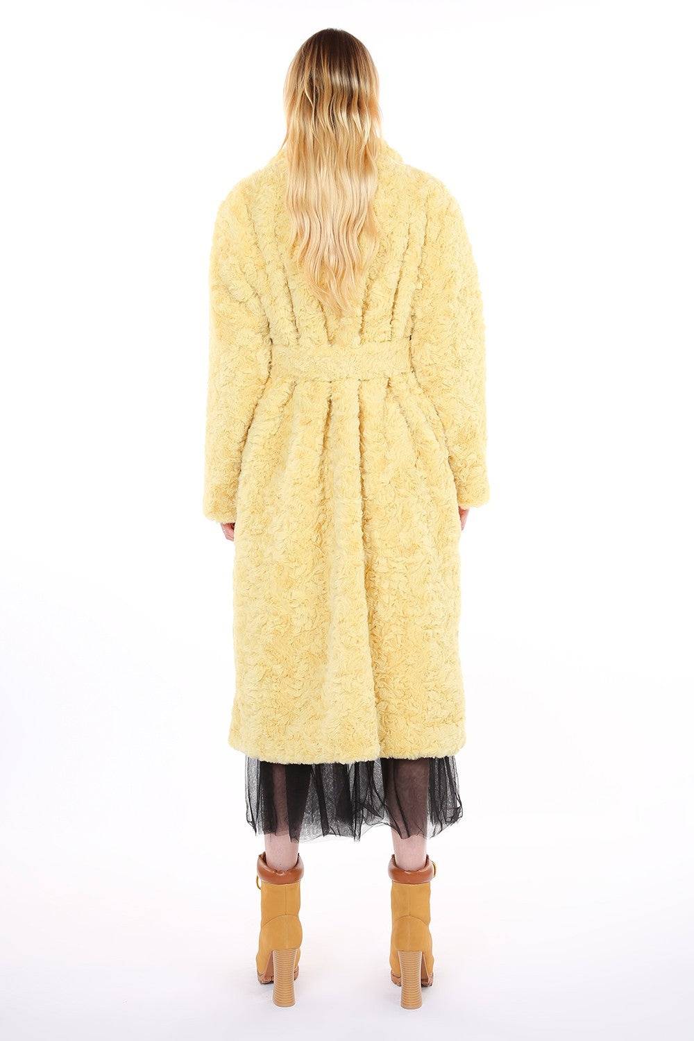 Yellow Faux Sherling Coat