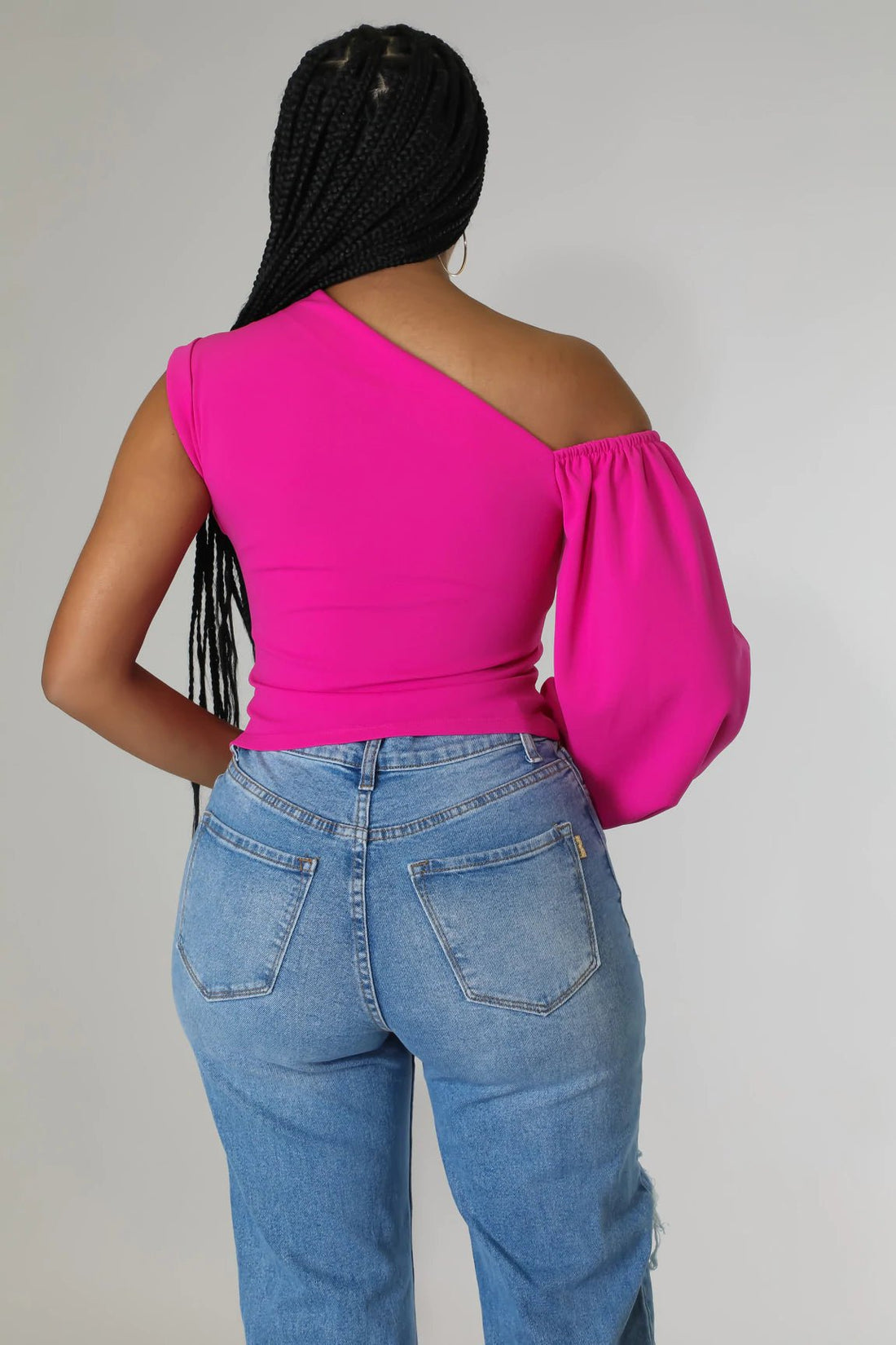 One sleeve pink top hot sale