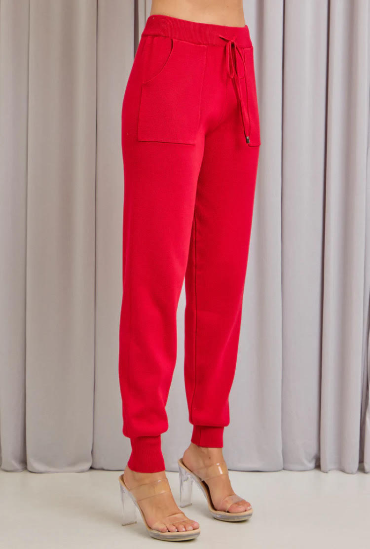 Knit Jogger 2pc set (Red)