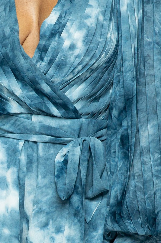 Women's Blue Tie Dye Romper