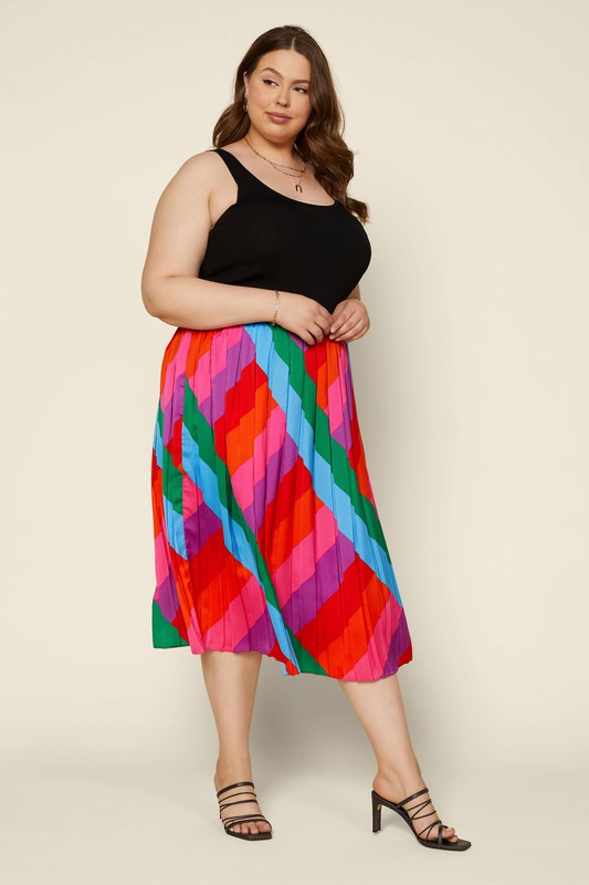 Women's plus size pleated cheap skirts